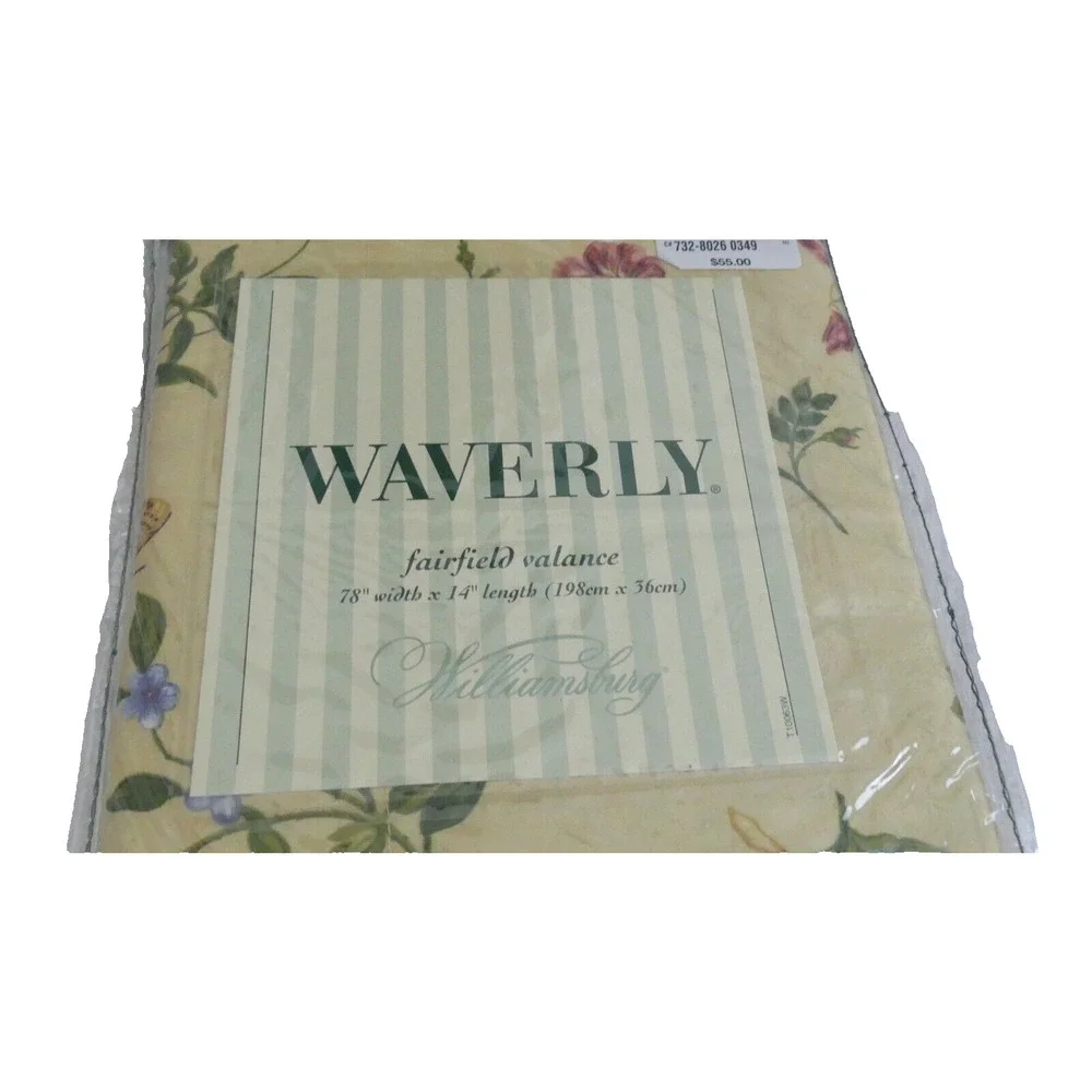 NOS Waverly Scalloped Valance Blair‎ Garden Sunshine Floral 78x14 Cottagecore